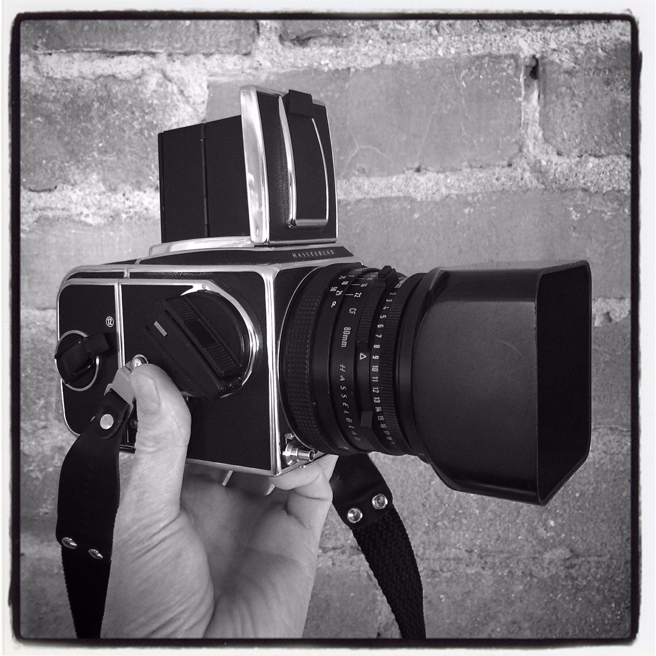 Min fina Hasselblad 500 c/m, med 2,8/80. Fotograferad med min iPhone och instagrammade